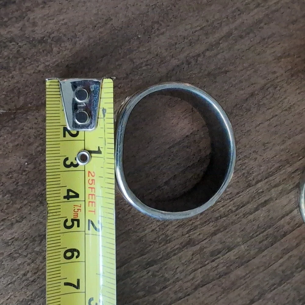 10 Vintage Silver Gold Tone Napkin Rings Set Heavy Metal Rope Twist Design